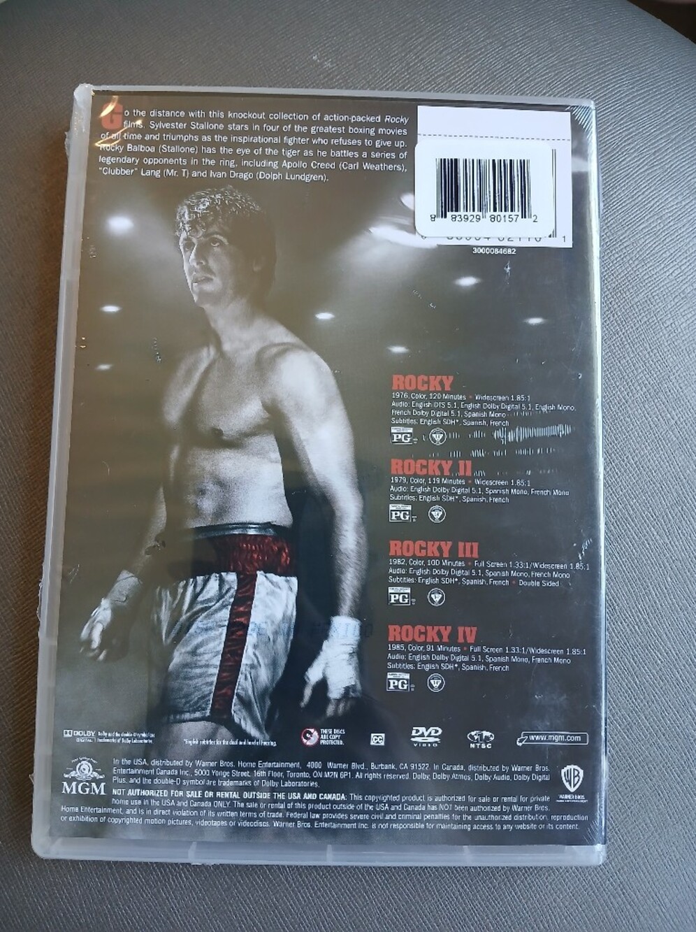Rocky 4-Film Collection DVD — Black and Red Cover - Picture 3 of 3